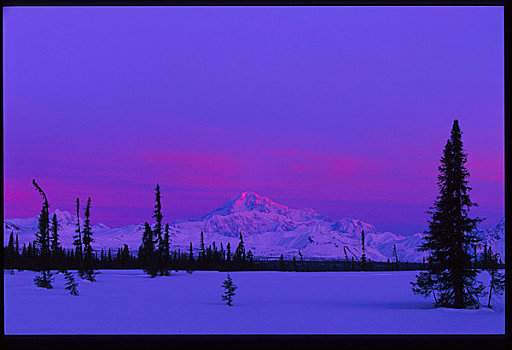 麦金立山,日出,靠近,冬天,景色
