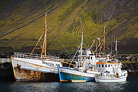 渔船,停泊,港口,冰岛