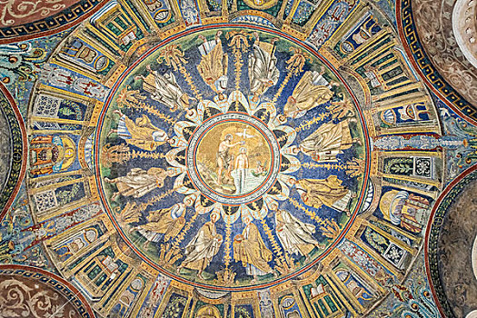 意大利,拉文纳,洗礼堂,天花板,图案,5世纪,大幅,尺寸