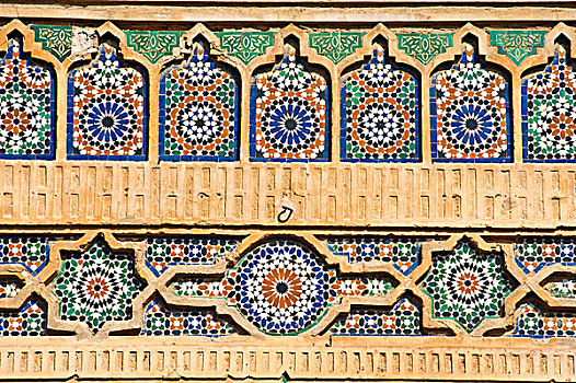瓷砖,图案,贴砖工艺,大门,皇家,宫殿,梅克内斯,摩洛哥,非洲
