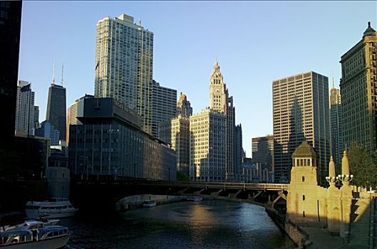 伊利诺斯,芝加哥,芝加哥河,里格利大厦,建筑