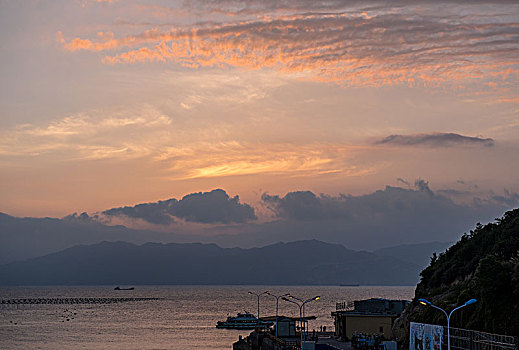 大嵛山岛,码头夕阳