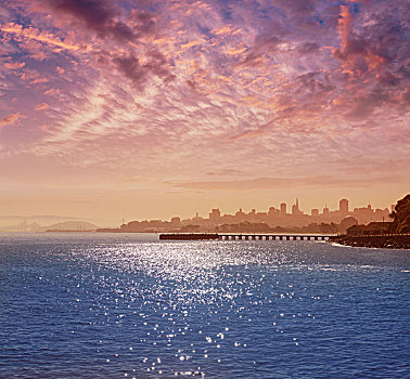 旧金山,晨景,金门大桥,加利福尼亚