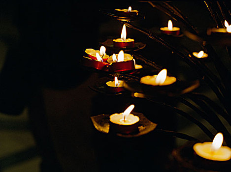 蜡烛,室内,教堂,意大利