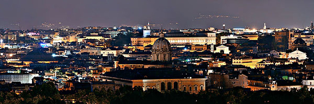 罗马,屋顶,全景,风景,天际线,古代建筑,意大利,夜晚