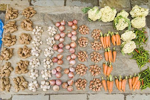 新鲜,蔬菜,市场,加德满都,尼泊尔