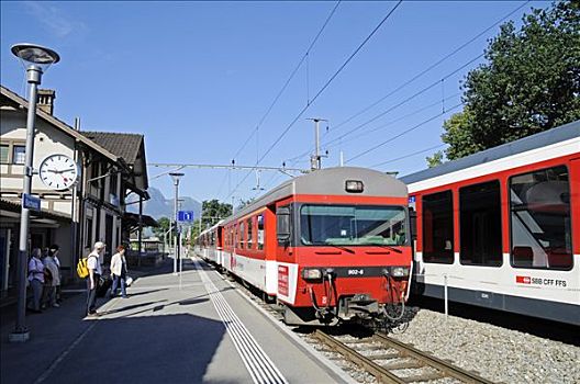 列车,火车站,人,瑞士,欧洲