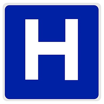 路标,医院,蓝色