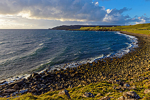 岩石,海滩,海崖,海岸,斯凯岛,苏格兰,英国
