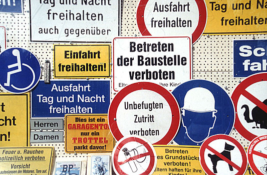 多样,交通标志,柏林,德国,欧洲