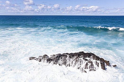 石头,海浪,哥斯达黎加,富埃特文图拉岛,西班牙
