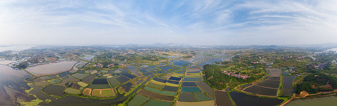 湖北大冶保安湖国家湿地公园航拍风光