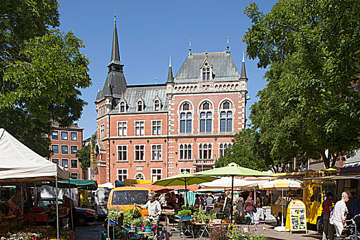 老市政厅,市场,市场货摊,下萨克森,德国,欧洲