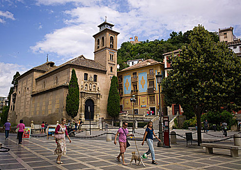 教堂,脚,阿尔罕布拉,格拉纳达,安达卢西亚,西班牙,欧洲