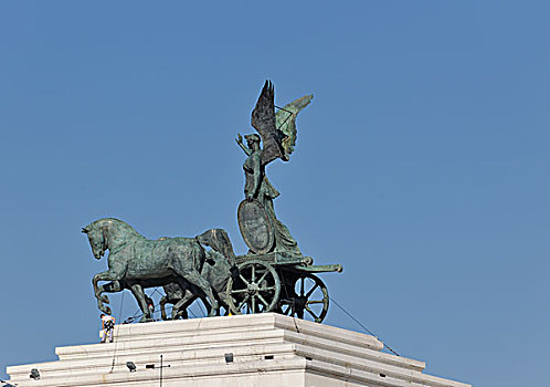 青铜,四马二轮战车,国家,纪念建筑,以马利,罗马,拉齐奥,意大利,欧洲