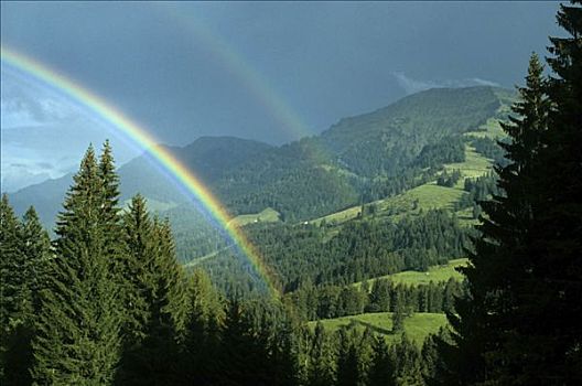 彩虹,山,巴伐利亚,德国