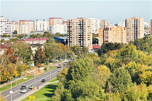 风景,城市街道,晴朗,秋天,白天