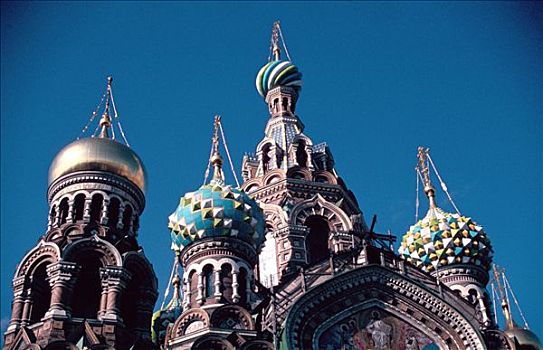 镀金,彩色,圆顶,救世主教堂,血,圣彼得堡,俄罗斯,艺术家