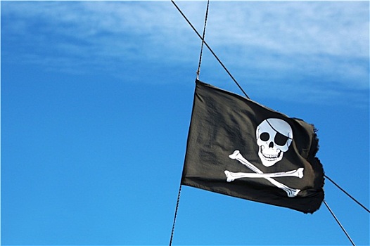 海盗,旗帜,空中