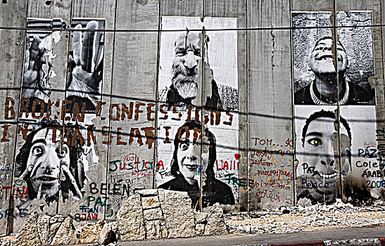 伯利恒,艺术工作,以色列,安全,墙壁