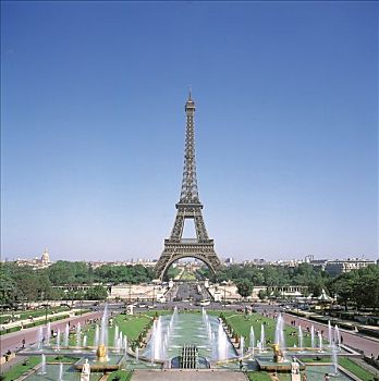 法国,巴黎,埃菲尔铁塔,喷泉