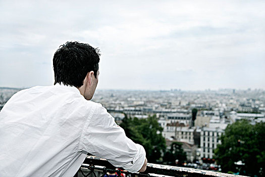 年轻,男人,远眺,巴黎,法国,欧洲