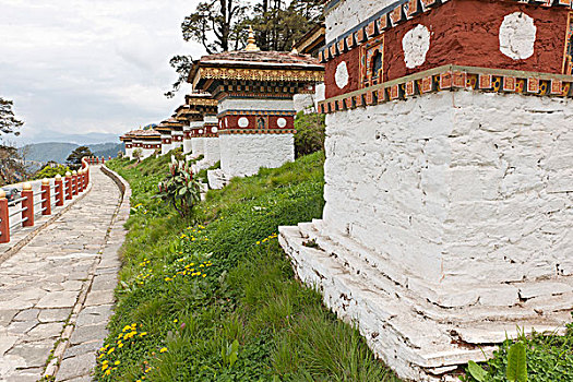 道路,挨着,佛塔,廷布,地区,不丹