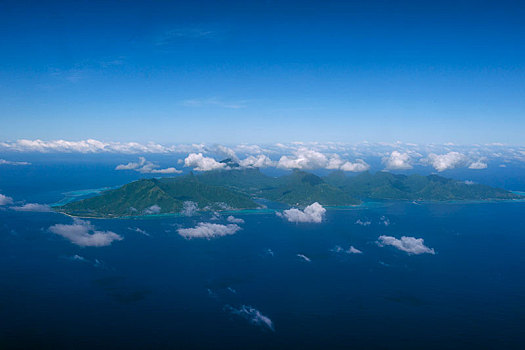 俯视,岛屿,茉莉亚岛,法属玻利尼西亚,大洋洲