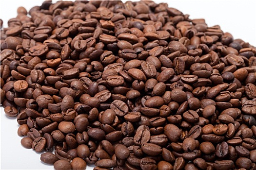 咖啡豆,特写,隔绝,白色背景