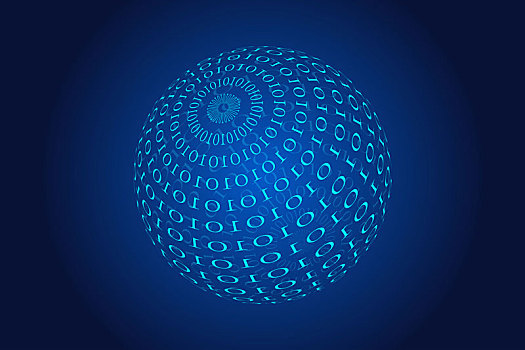 01数字构建的三维球体,互联网大数据科学技术概念创意背景
