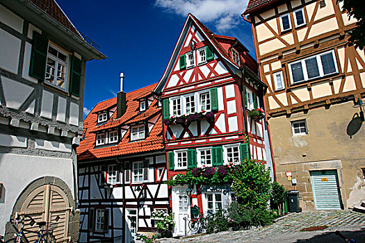 半木结构房屋,巴登符腾堡,德国,欧洲