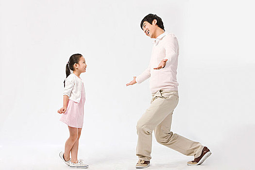 父亲,女儿,跳舞