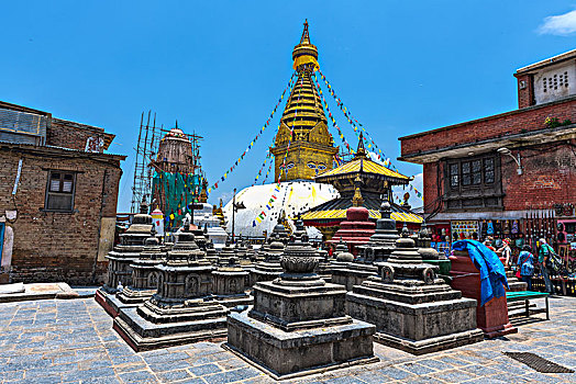 尼泊尔,加德满都,斯旺杨布那神庙