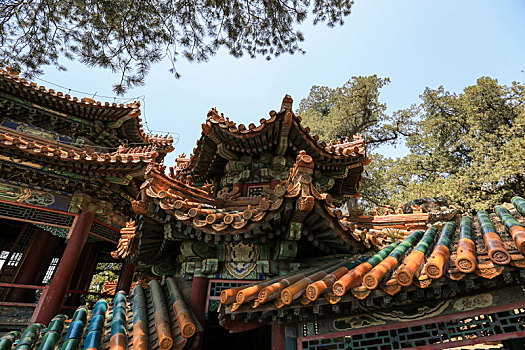 北京皇家园林颐和园画中游亭子