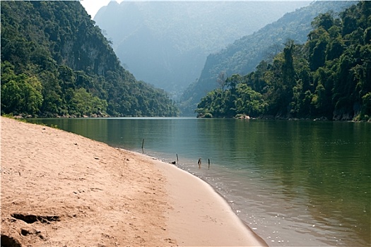 风景,河,老挝