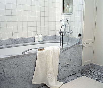 浴室,灰色,大理石,白色,砖瓦