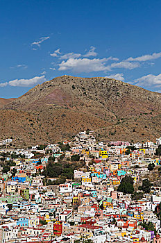 风景,彩色,建筑,市区,瓜纳华托,墨西哥