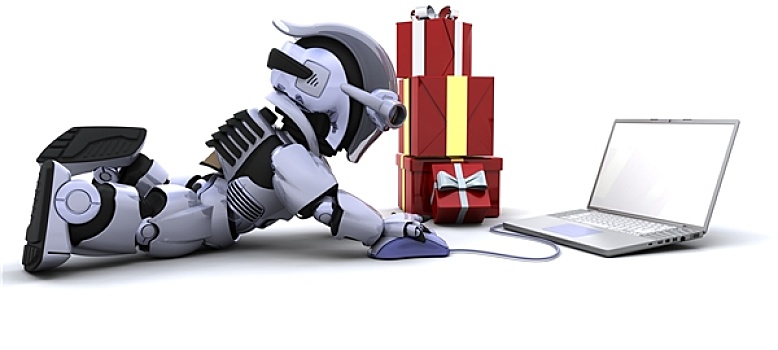 机器人,购物,礼物,电脑