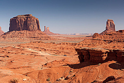 山岗,岩石构造,景色,风景,纪念碑谷,亚利桑那,美国