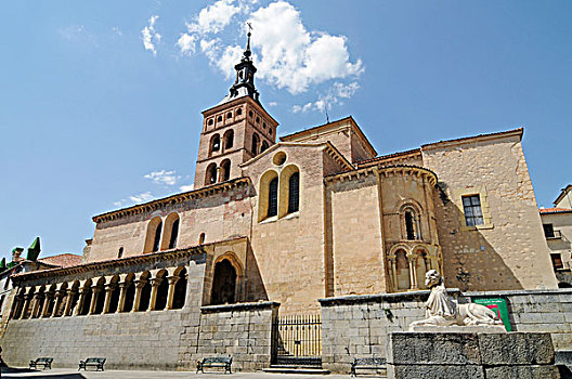 教堂,广场,塞戈维亚,卡斯提尔,西班牙,欧洲