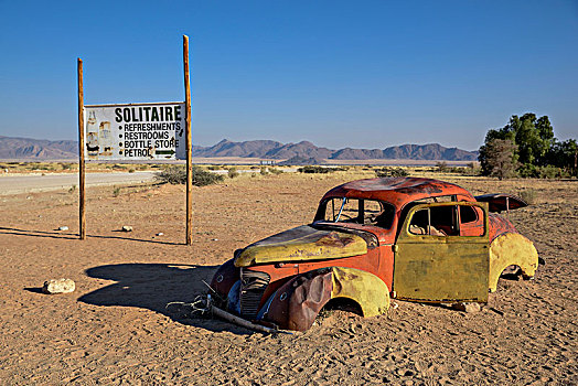 生锈,汽车,残骸,沙子,区域,纳米比亚,非洲