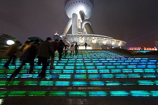 东方明珠塔,夜晚,上海,中国
