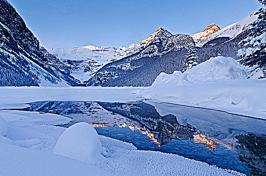 冬天,路易斯湖,班芙国家公园,艾伯塔省,加拿大