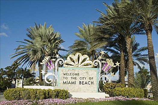 广告牌,花园,迈阿密海滩,佛罗里达,美国