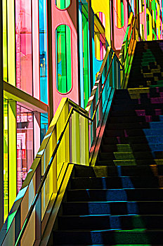 有色玻璃,墙壁,蒙特利尔,会议中心,魁北克,加拿大