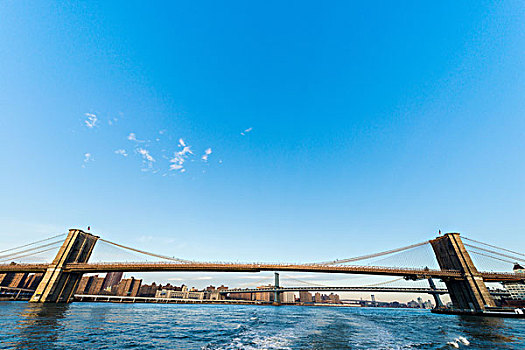 布鲁克林大桥,纽约,鲜明,夏天