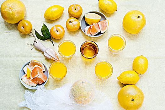 种类,柑橘,玻璃杯,新鲜,果汁