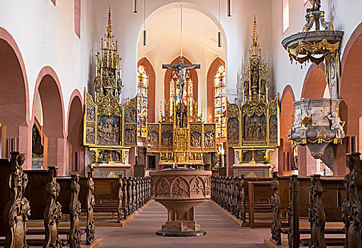 教区教堂,施佩萨特,弗兰克尼亚,巴伐利亚,德国,欧洲