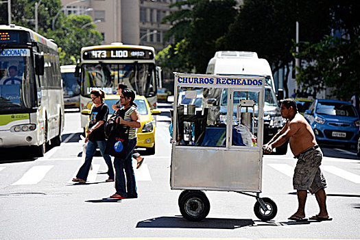 街头摊贩,市区,里约热内卢,销售,巴西,南美