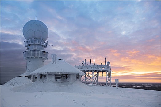 天气,雷达,车站,上面,山,芬兰
